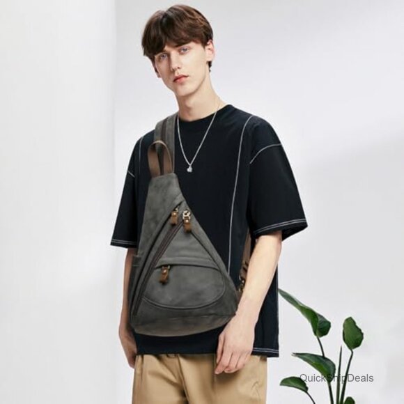 PU Leather Sling Bag Crossbody Backpack Casual Daypack main image 4